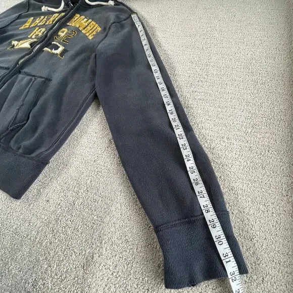 🔥Vintage Y2K Abercrombie & Fitch Spell out Faded Distressed Zip Up Mens Hoodie - Picture 15 of 16